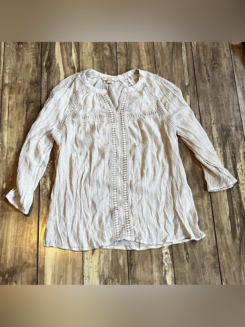 Hope & Harlow textured long sleeve blouse